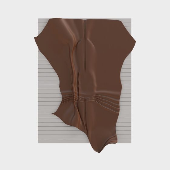 Brown leather texture with folds on white lined paper background