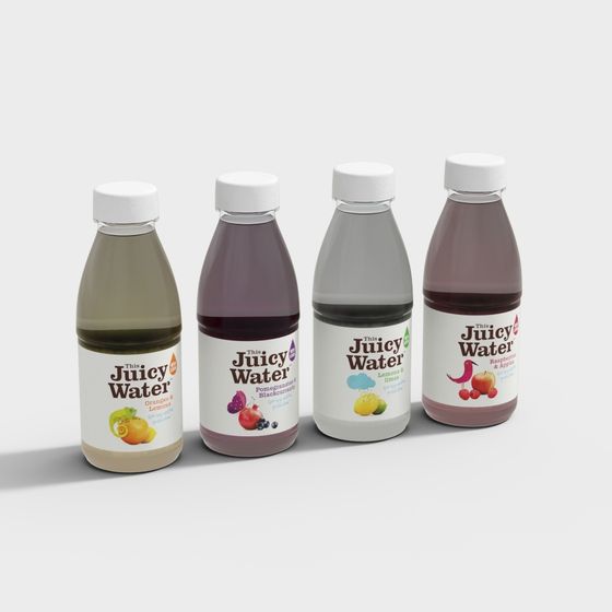 Gray Various Fruit Drinks 3D Model