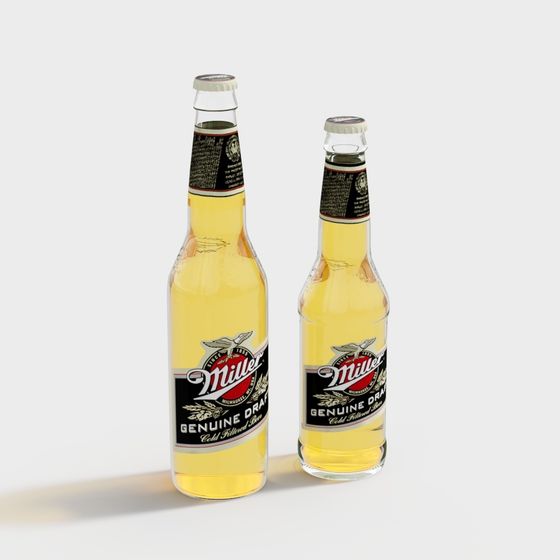 Realistic Miller Genuine Draft Beer Bottles 3D model