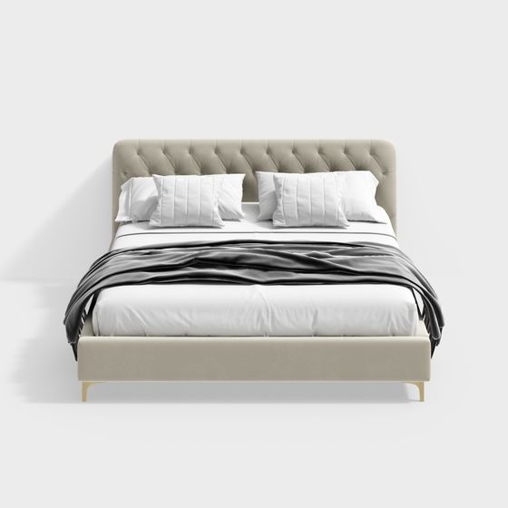 3321 Double Bed 3D Model