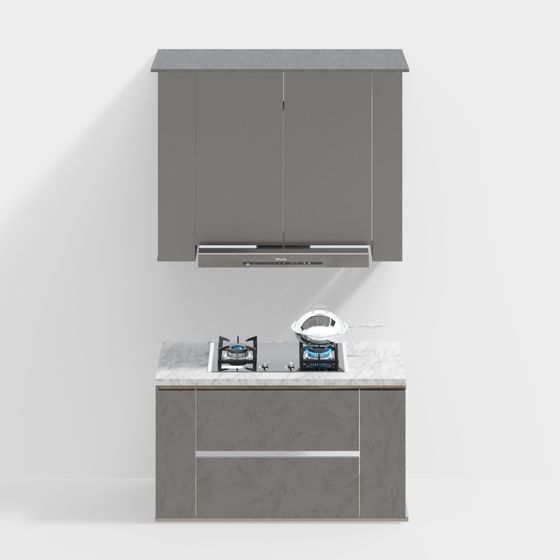 Elegant Kitchen Cabinet 3D Model for Modern Living