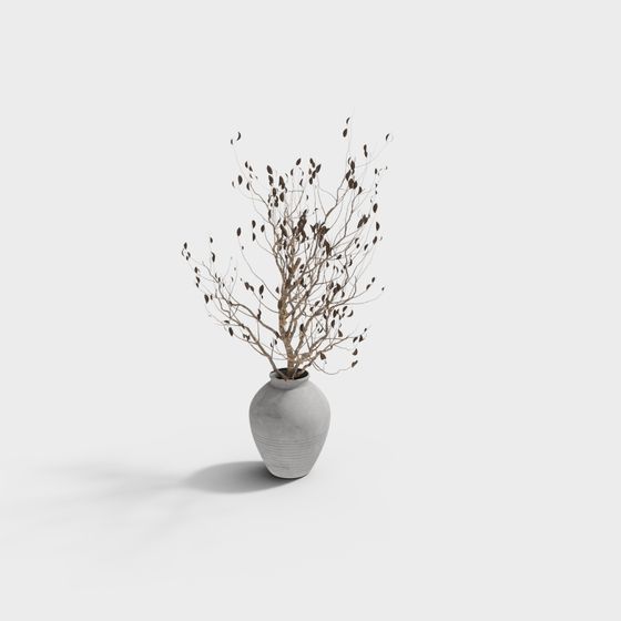Minimalist Dead Branch Bonsai 3D model