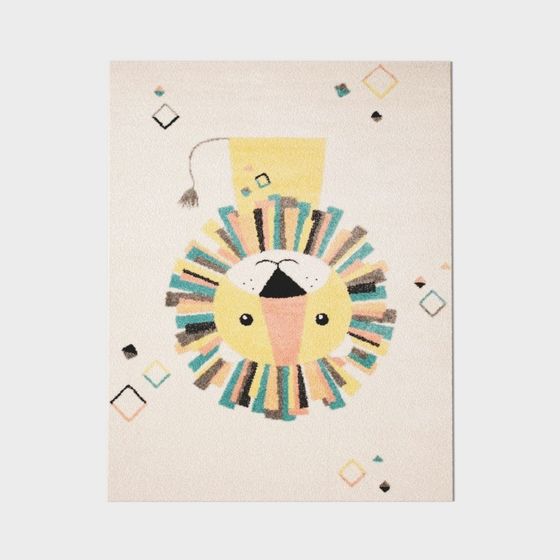 Charming Lion Carpet 3D model for Kids' Spaces