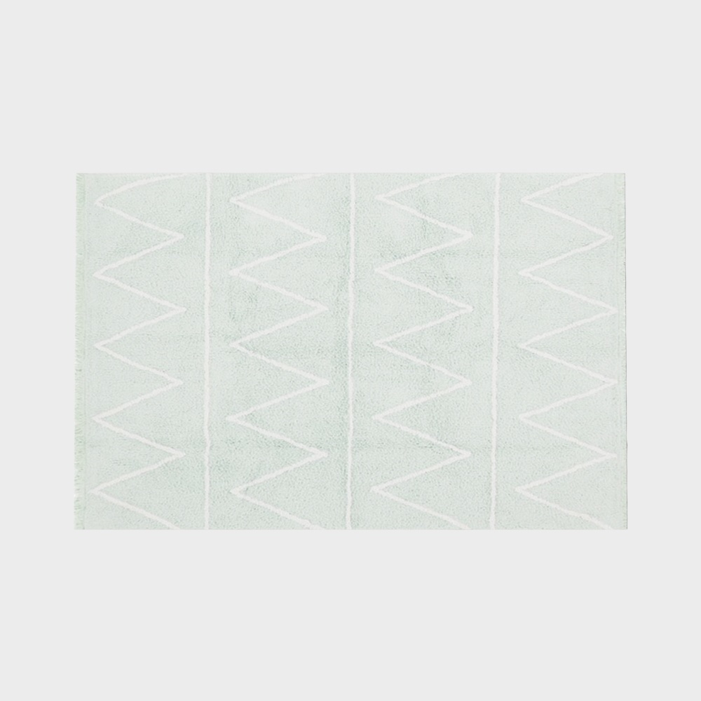 Zigzag Green Rug 3D Model – Wool Texture Design