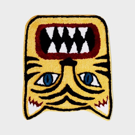 Vibrant Low-Poly Tiger Rug 3D model