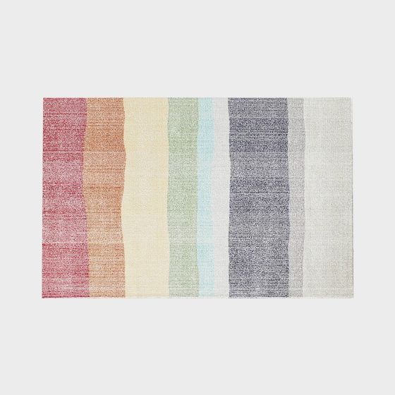 Vibrant Rainbow Striped Carpet 3D model