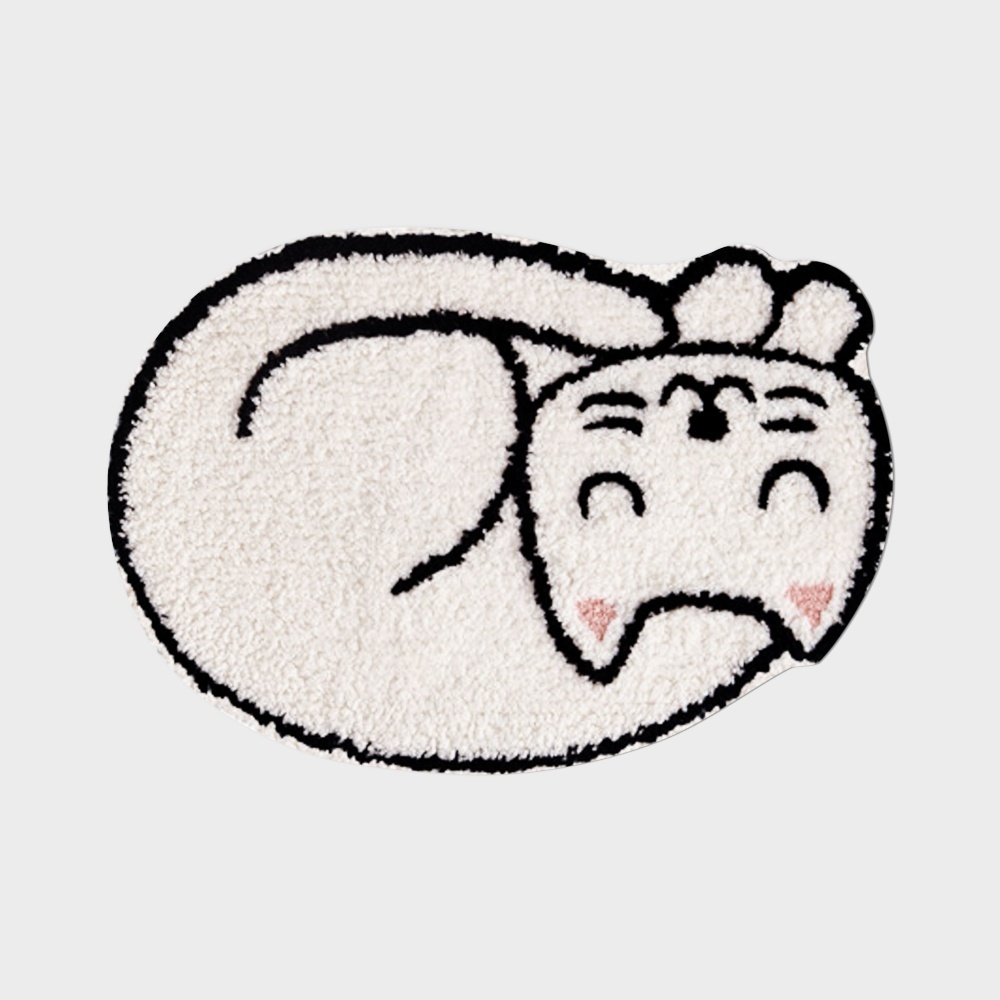 Children's Rug cute rug white cat