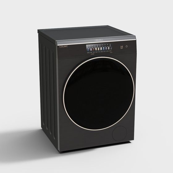 Sleek Low-Polygon Washing Machine 3D Model