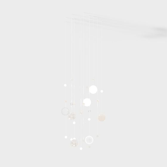 Elegant Luminous Chandelier 3D model for Creative Spaces