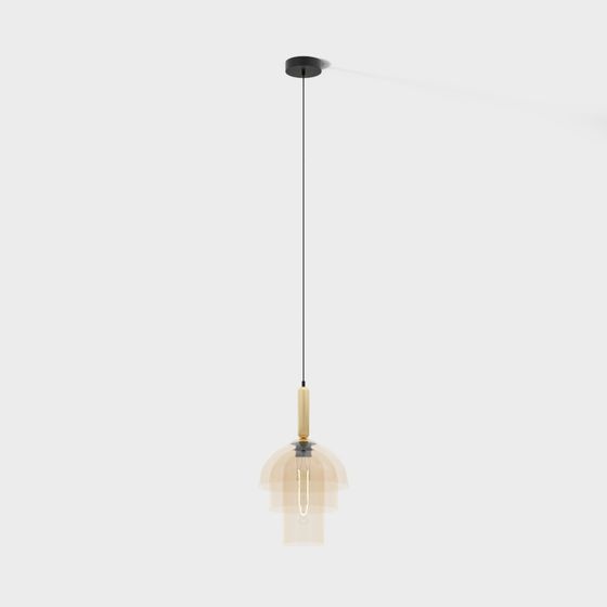 Modern Low-Polygon Pendant Lamp 3D model