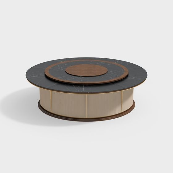 Stylish Low-Polygon Round Table 3D model for Interior Design