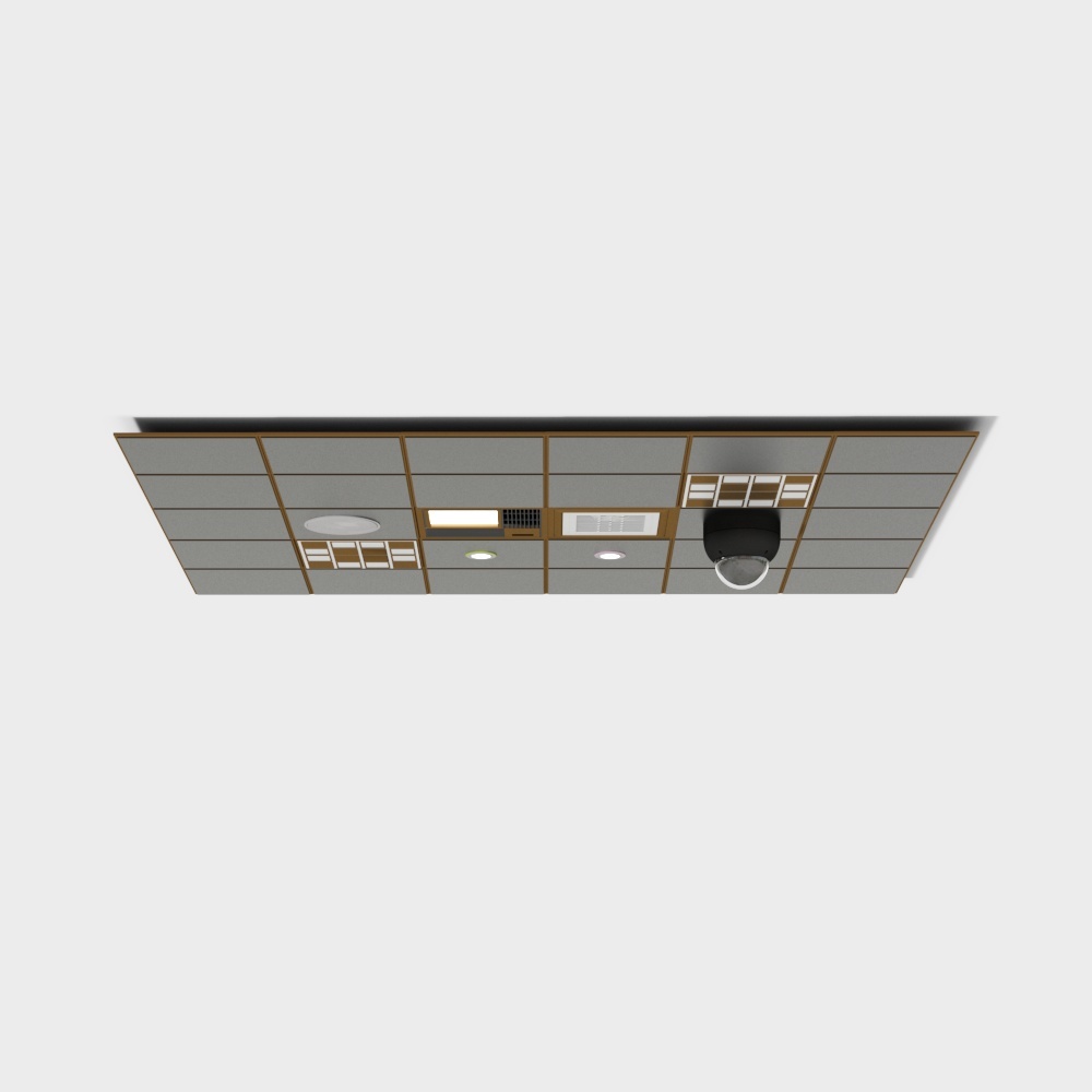 Plafond à poutres d'aluminium intégré moderne