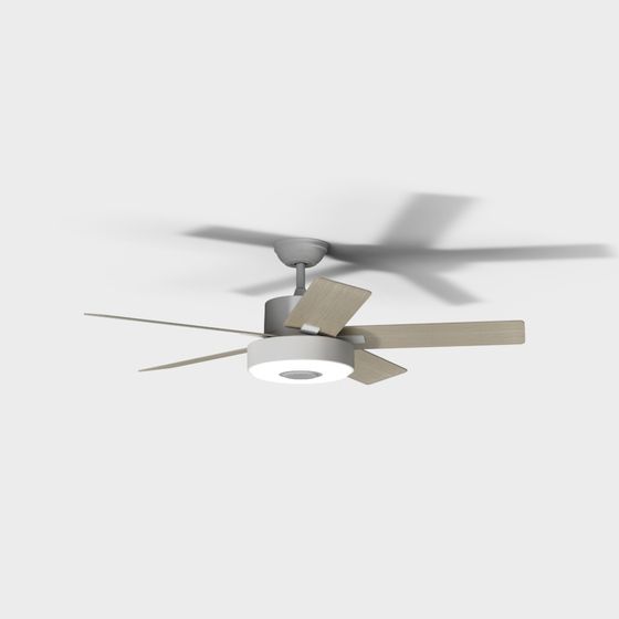 Elegant Low-Poly Ceiling Fan 3D Model