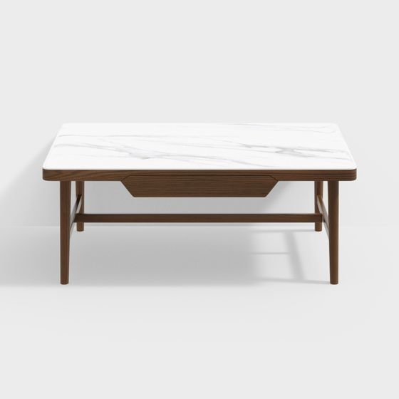 Stylish Low-Poly Marble Coffee Table 3D model