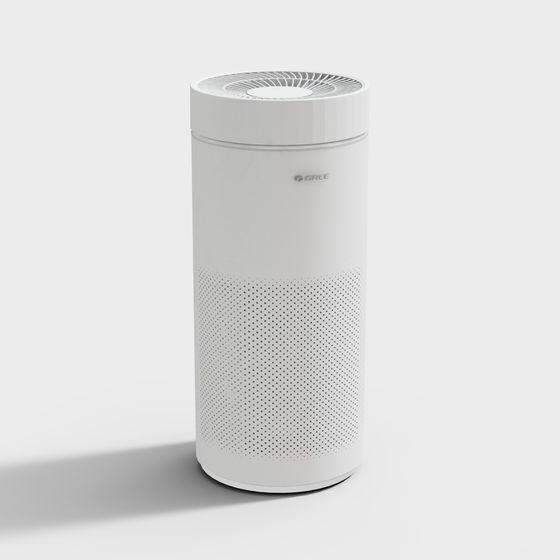 Air Purifier 3D Model in Gray for Healthy Spaces