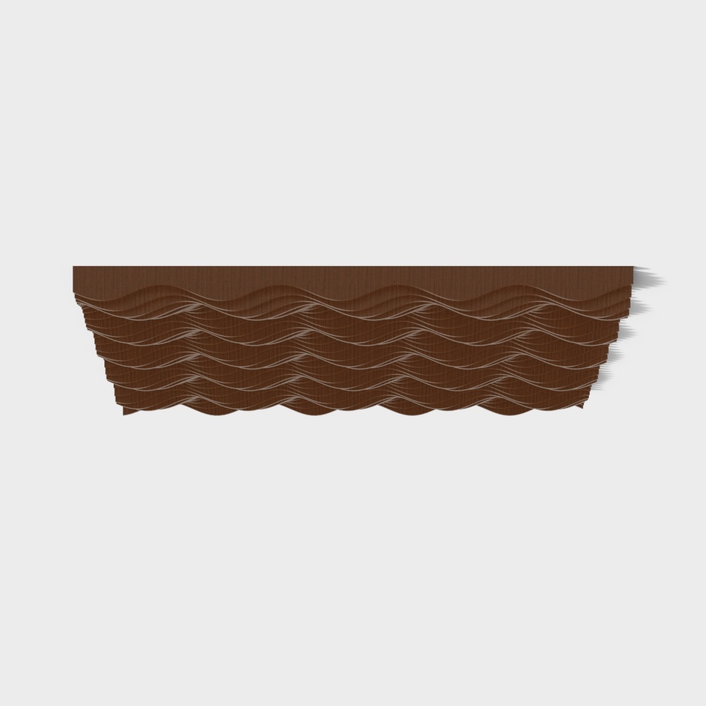 Low Poly Ocean Wave 3D Model – Stylized Brown Texture