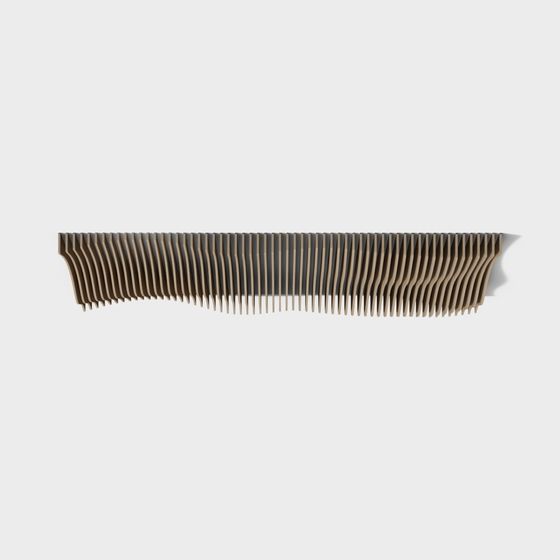 Wavy Wooden Slats 3D model
