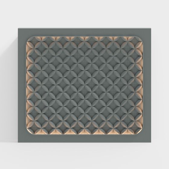 Low Poly Detailed Gray Wall Panel 3D model