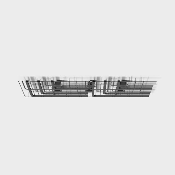 Industrial Air Ducts 3D Model in Brown