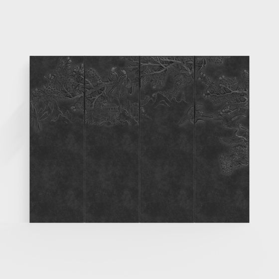Ancient Charm Folding Screen 3D model