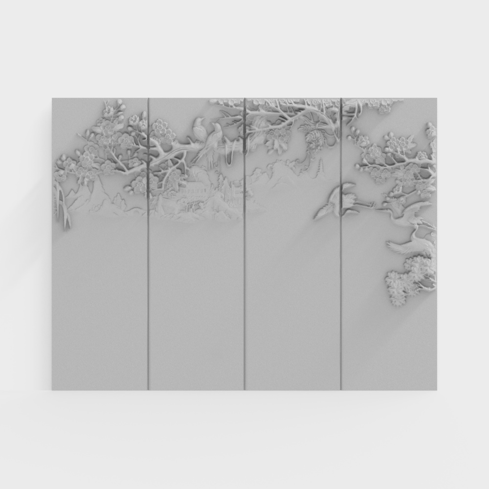 New Chinese style white hardcover background wall