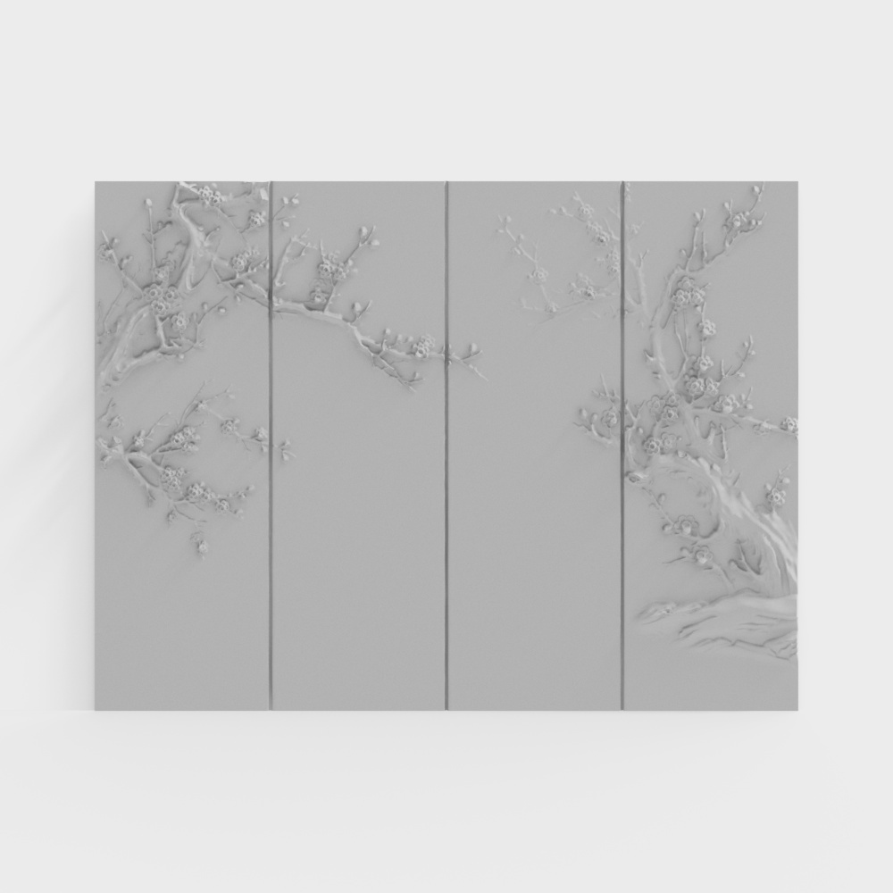 New Chinese style hardcover white background wall