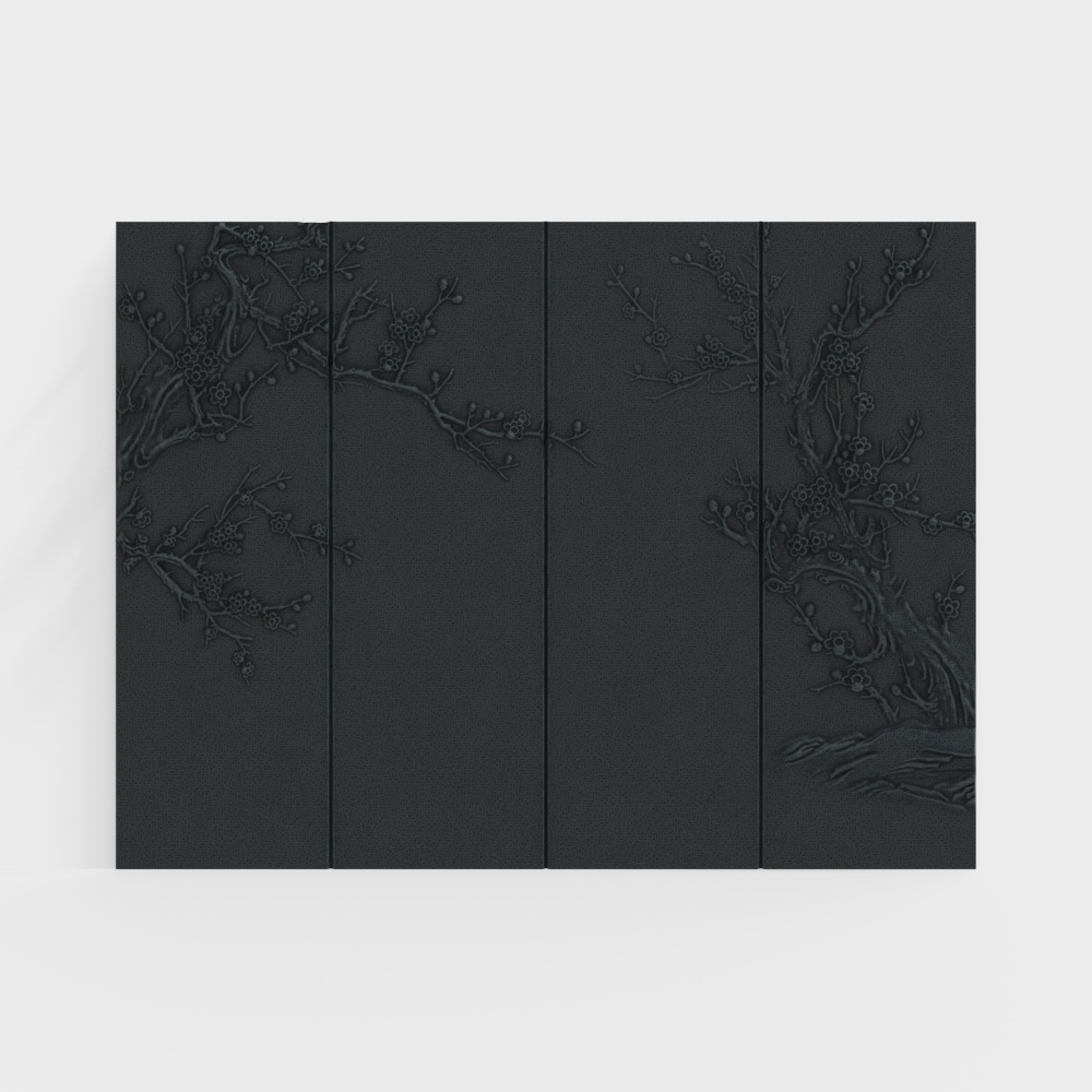 New Chinese style hard package purple background wall