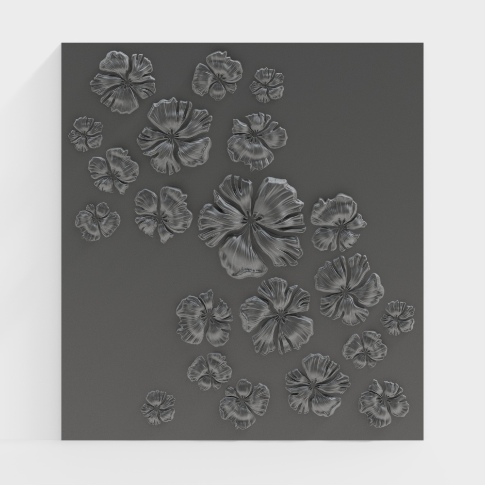Black flower background wall