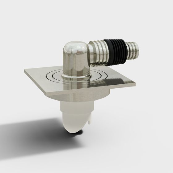 Stylish Low-Polygon Metal Lamp Base 3D model