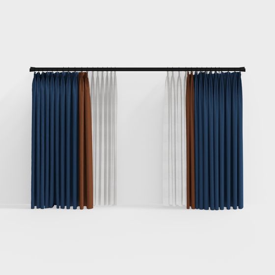 Stylish Low Poly Curtain 3D model for Modern Interiors