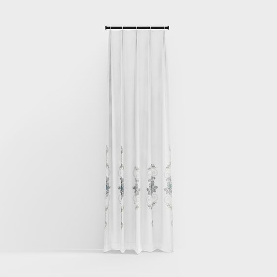 Elegant Sheer Curtain 3D model