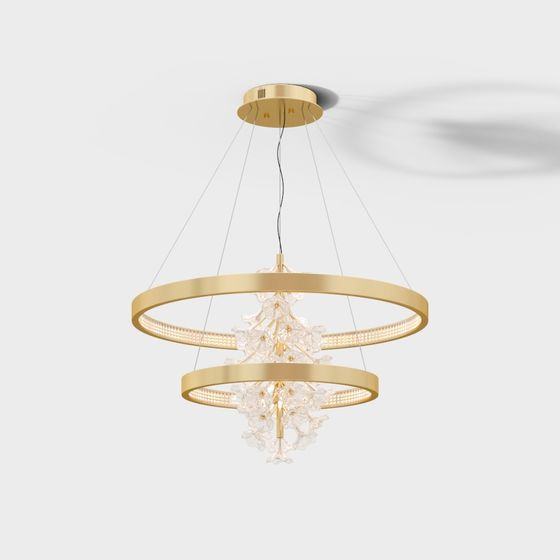 Elegant Crystal Chandelier 3D model