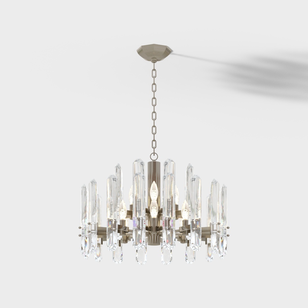 Elegant Low-Poly Chandelier 3D Model – Geometric Crystal Design