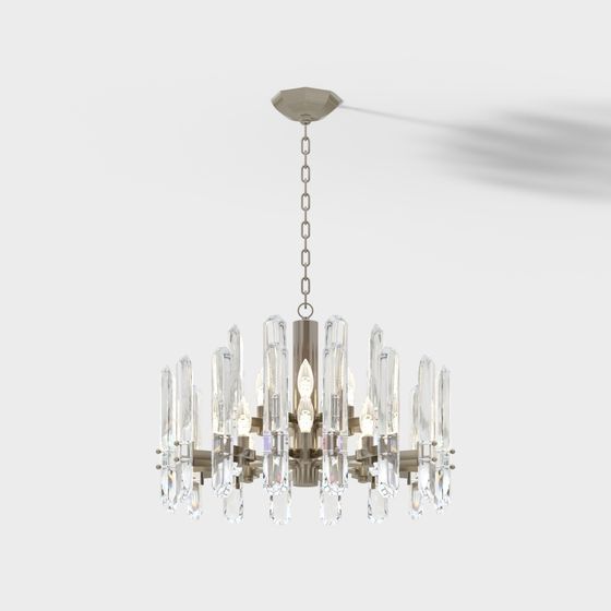 Elegant Low-Poly Chandelier 3D model