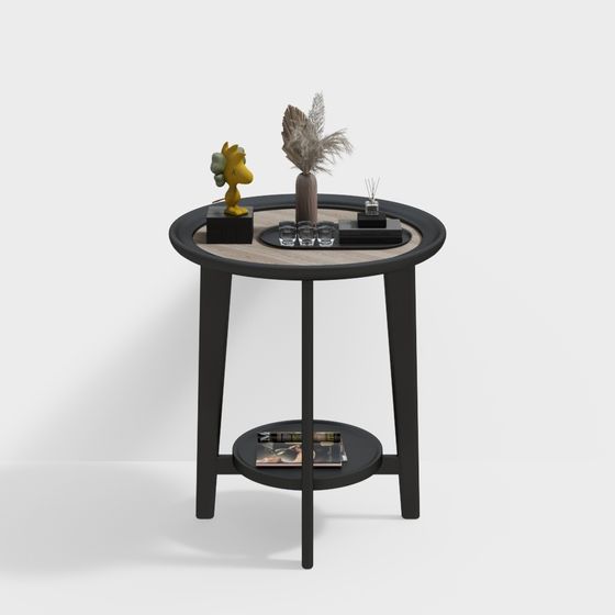 Low-Poly Round Table 3D Model