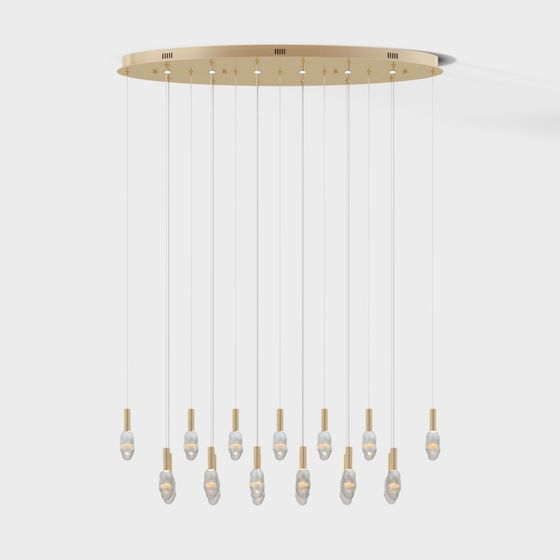 Stylish Low-Poly Chandelier 3D model