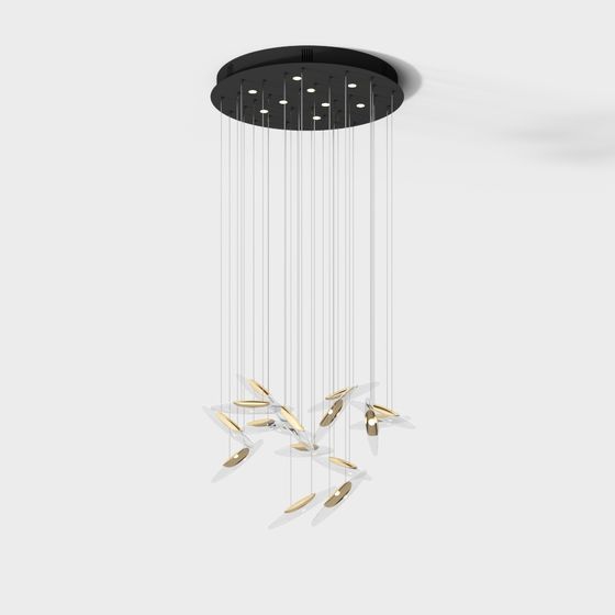 Suspended Wing Chandelier 3D model