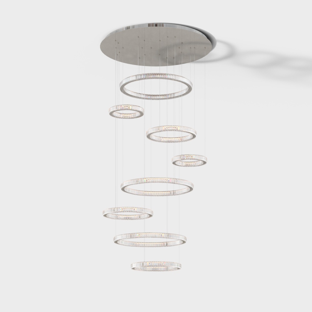 Hanging Crystal Lamp 3D Model – Low-Poly Glass Lighting