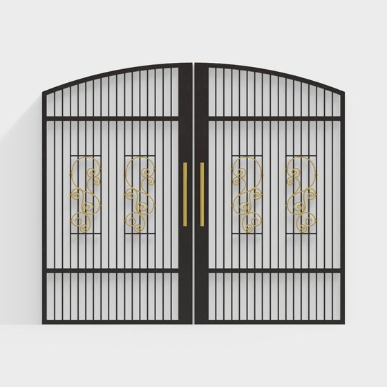 Elegant 3D Iron Gate Model with Unique Design