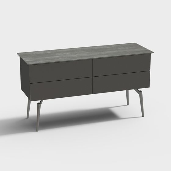 Mid-Century Modern Dresser 3D model for Creative Projects