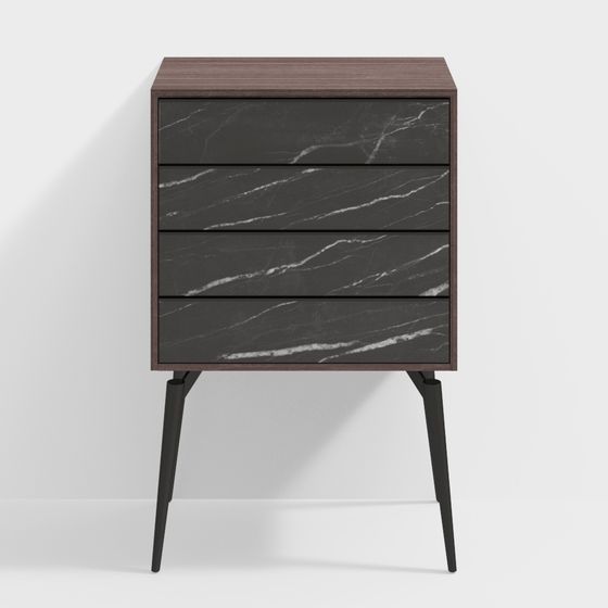 Chic Minimalist Nightstand 3D model for Modern Interiors