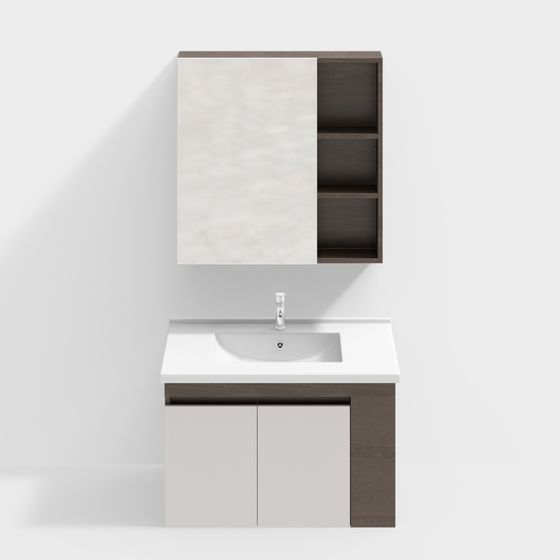 Modern Minimalist Bathroom Cabinet 3D model