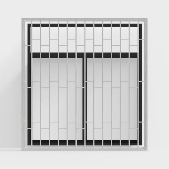 Urban Iron Window 3D model for Modern Design