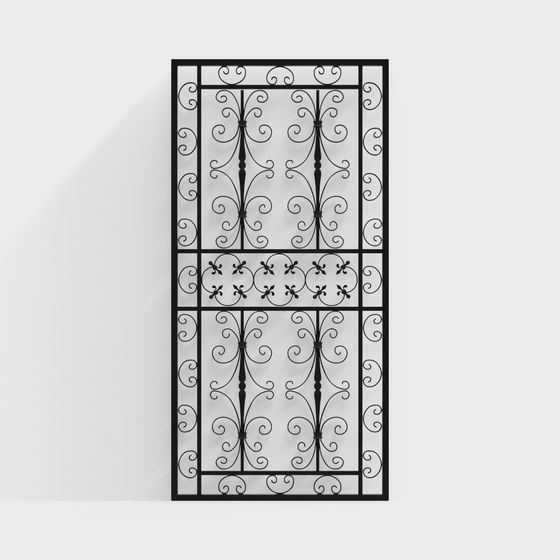 Wrought Iron Grille 3D Model for Creative Use