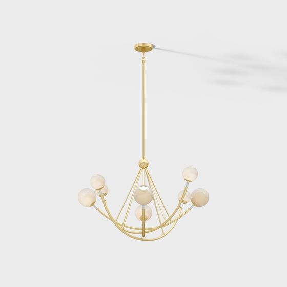 Elegant Low-Poly Chandelier 3D model