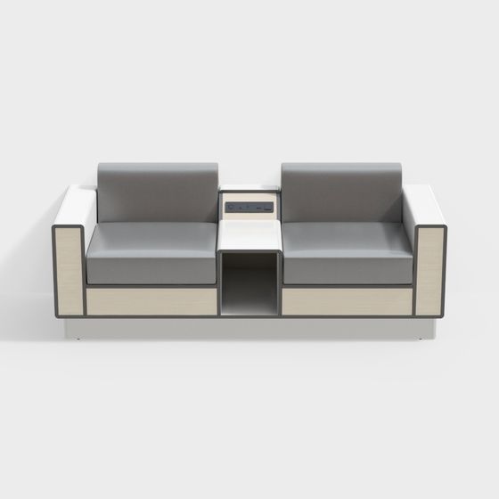 Stylish Low-Poly Sofa 3D model for Urban Interiors