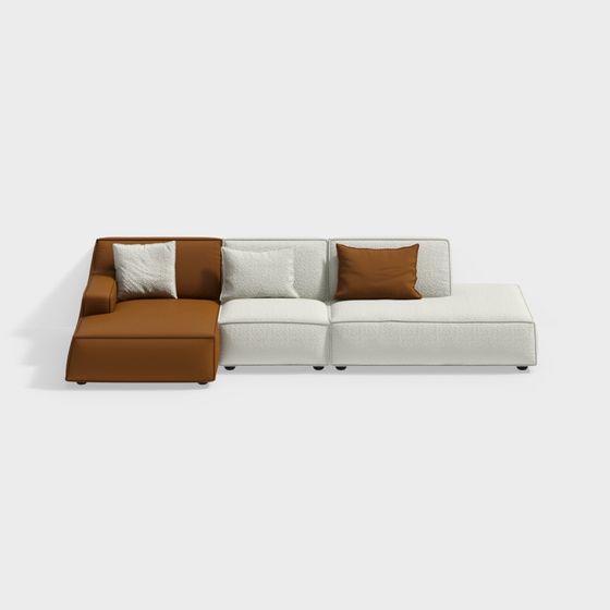 Stylish Low Polygon Sofa 3D model for Modern Interiors