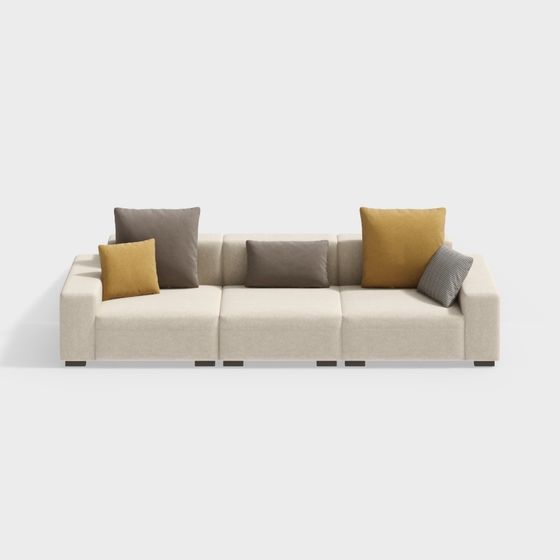 Urban Comfort Low-Poly Sofa 3D model