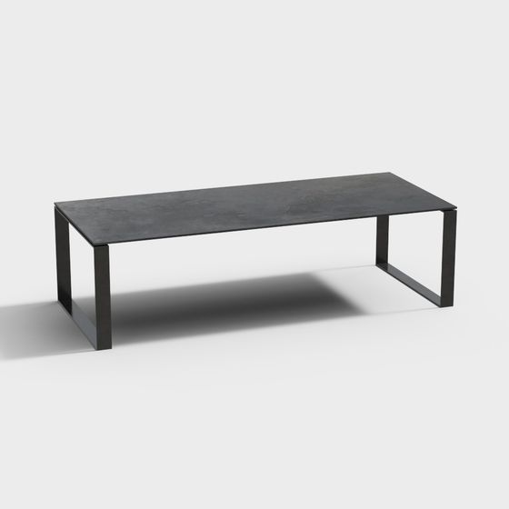 Modern Concrete Long Table 3D model