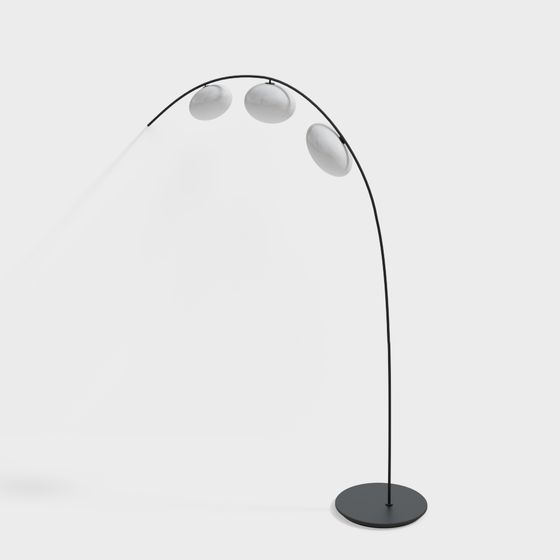 Curved Pendant Light 3D model